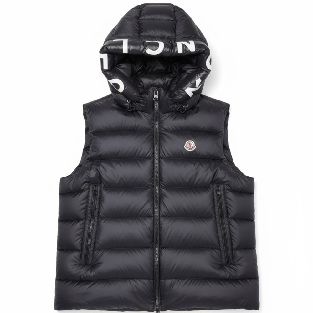 Moncler Black Hooded Puffer Vest